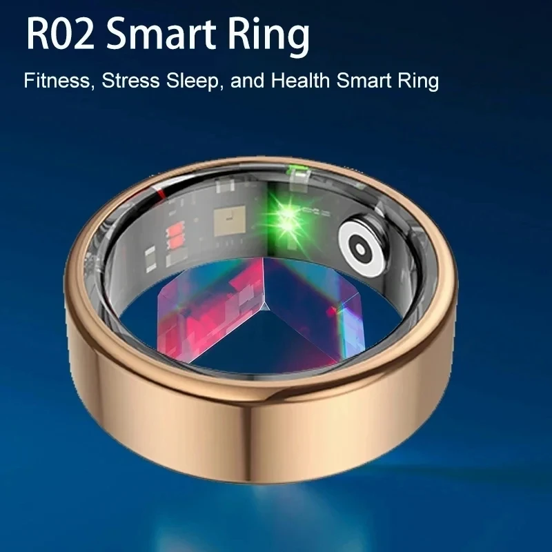 Smart Ring Men Military Stainless Steel Shell Health Heart Rate Sleep Monitor Smart Ring IP68 Waterproof Sports Mode Finger Ring