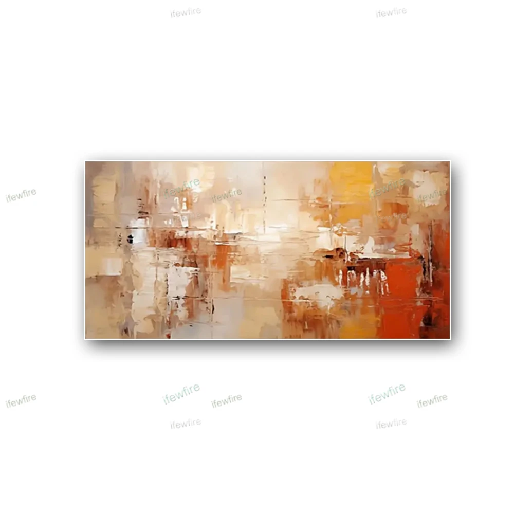 

100% Handpainted Modern Palette Knife Painting Oil Red Tree Flower Picture For Living Room Home Decoration Canvas Art Large Size