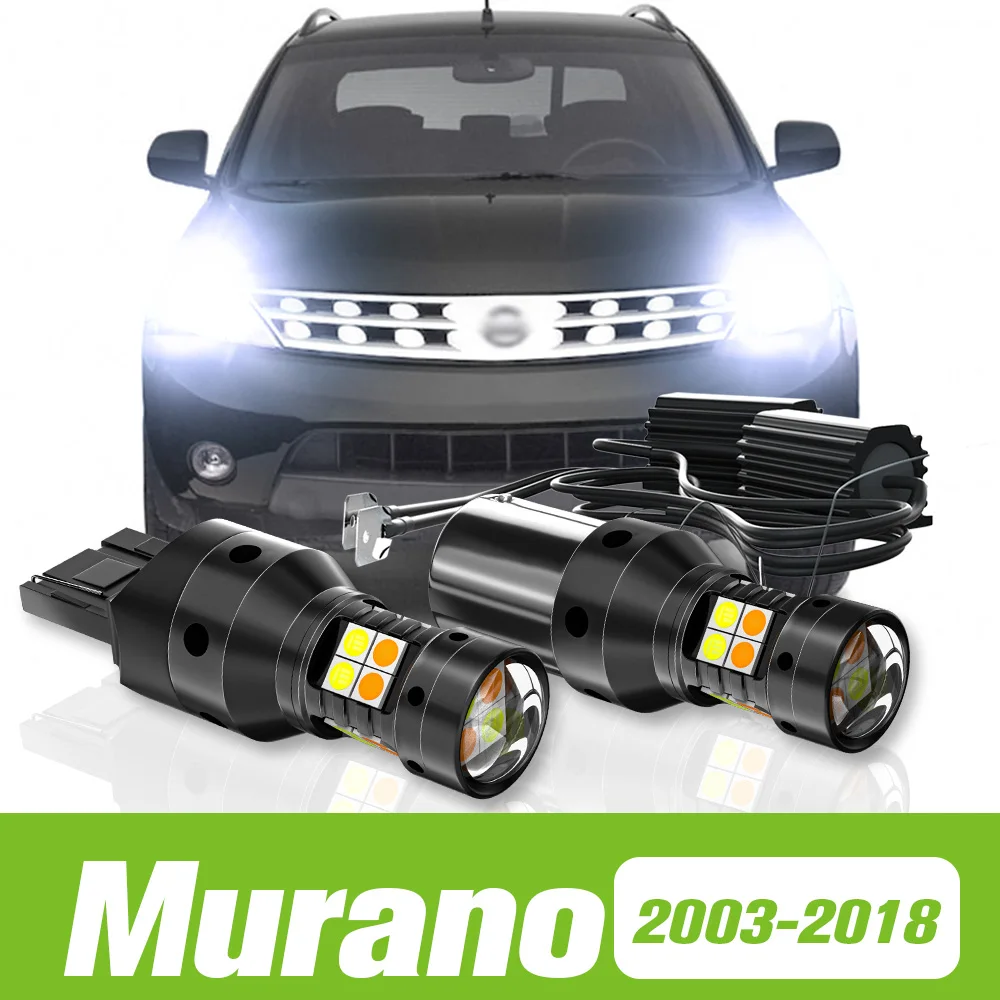 2pcs For Nissan Murano 2003-2018 Dual Mode LED Turn Signal+Daytime Running Light DRL 2008 2009 2011 2012 2013 2014 Accessories