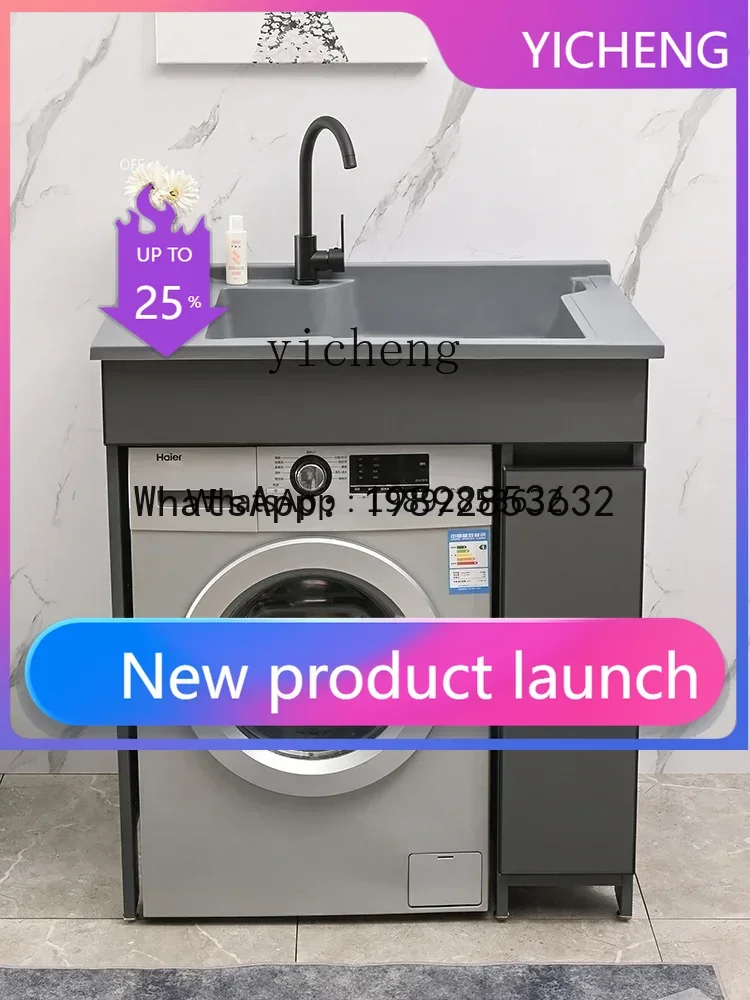 

Balcony laundry cabinet Integrated Cabinet Combination Wash Wardrobe Inter-Platform Basin Sink with Washboard