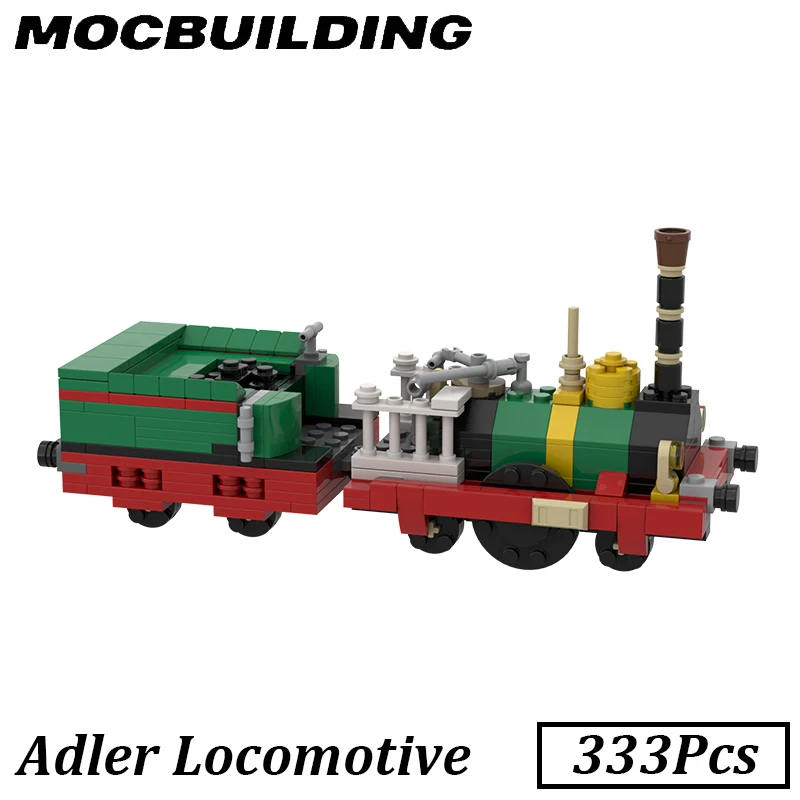 Modelo de locomotora de tren, MOC, bloques de construcción, juguetes de construcción, regalo, exhibición de ladrillos, decoración de escritorio, presente