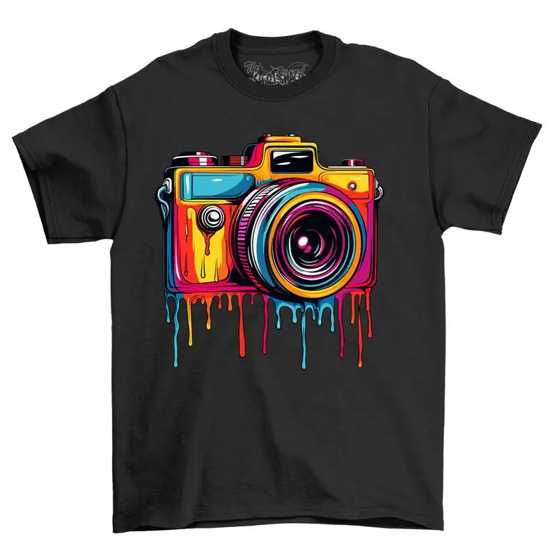 Camera 2 Paint Drip Design t shirt Capture Memories in Style Funny U