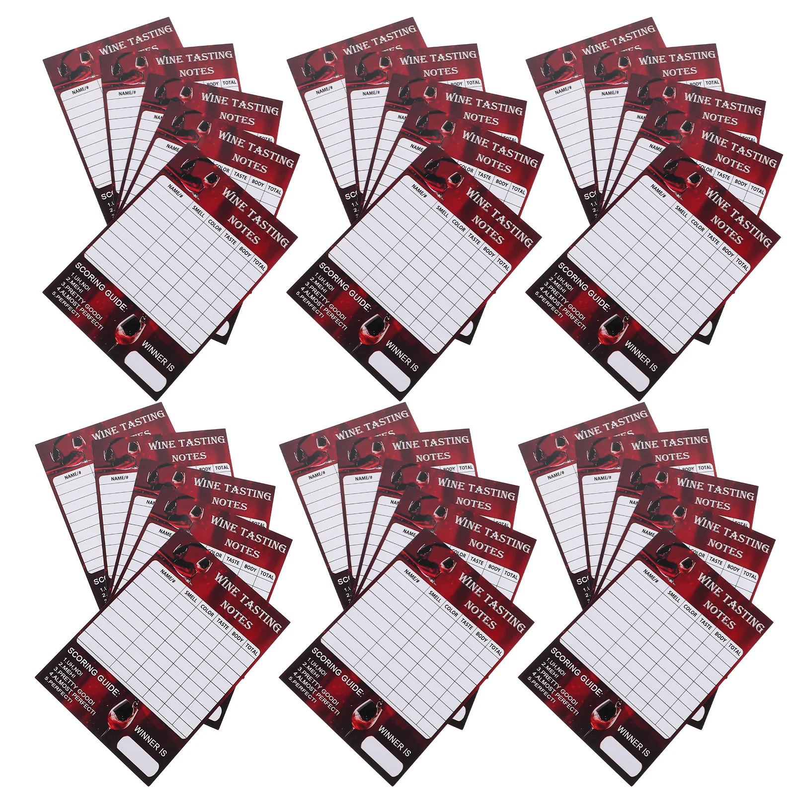 

30Pcs Wine Tasting Professional Cards 18x12.6cm Comprehensive Flavor Notes Evaluation Party Supplies Wine Tasting Notes Template