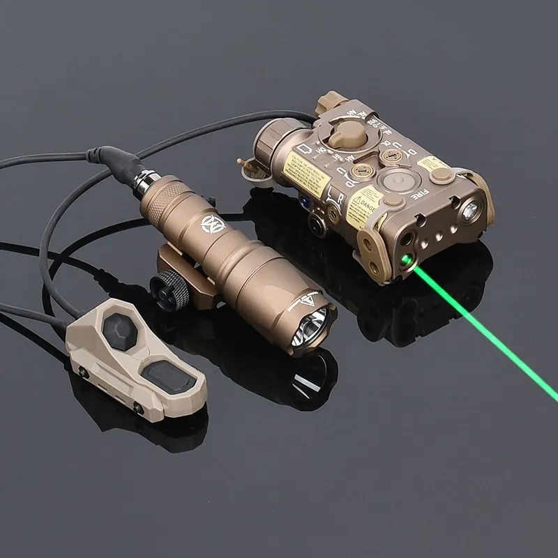 Tactical Metal NGAL WADSN M300A M600C Flashlight With AXON Dual Swtich Fit 20mm Rail Airsoft Weapon Hunting LED Light Laser