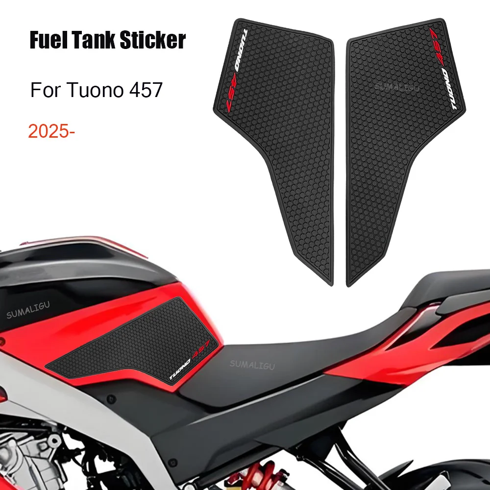 

For Aprilia Tuono 457 tuono457 2025 2026 Motorcycle Non-slip Side Fuel Tank Stickers Waterproof Pad Rubber Sticker