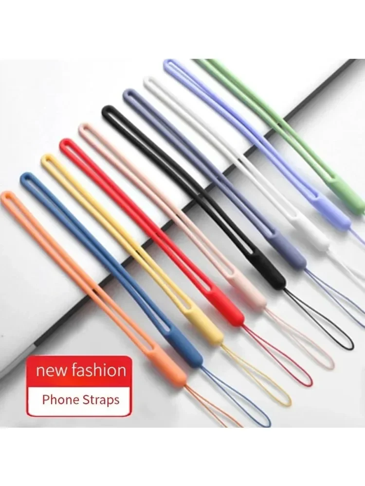 5/1 pièces sangles de poignet en Silicone sangle de téléphone Portable main poignet lanière chaîne carte d'identité clés cordon porte-clés pour Samsung Xiaomi Huawei