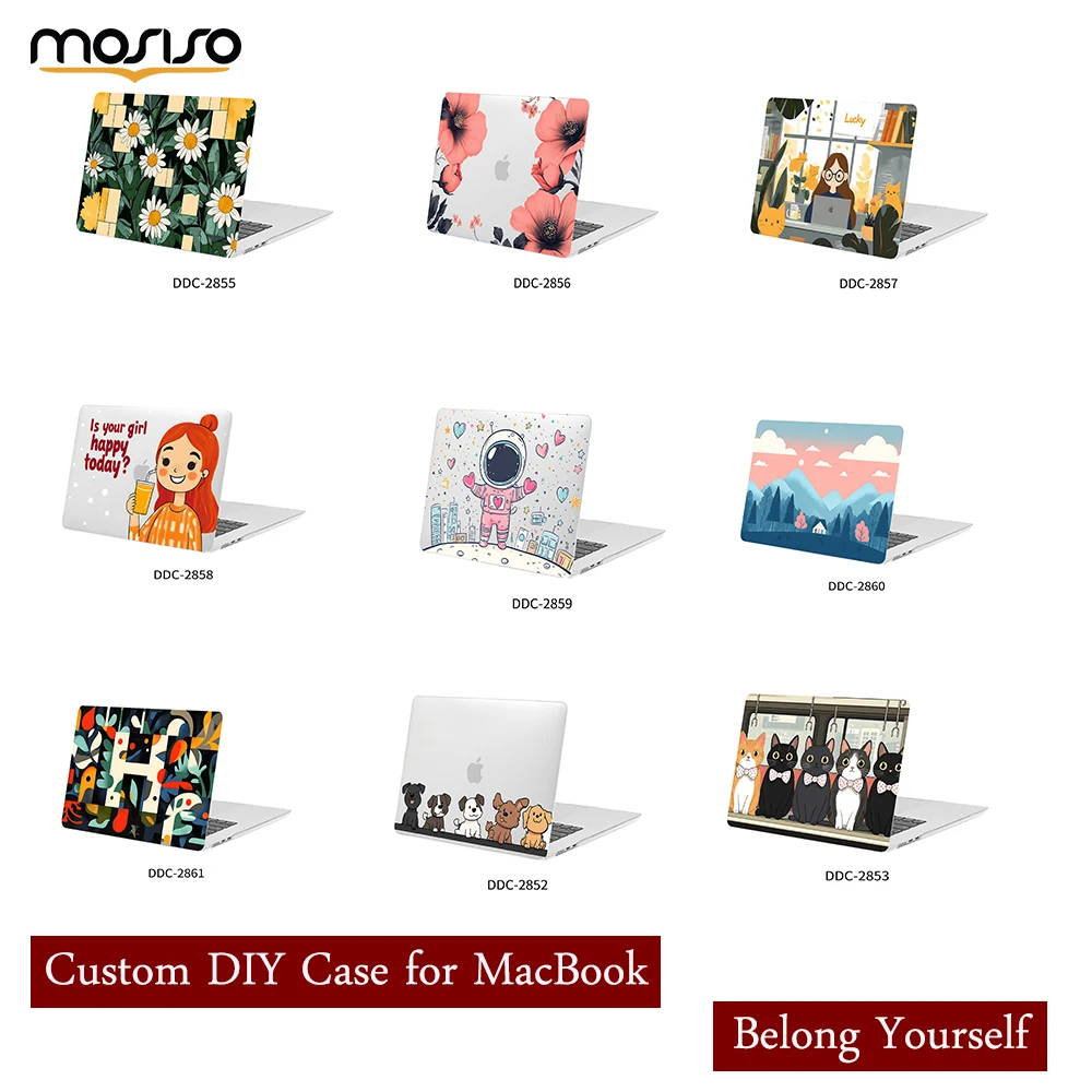 

MOSISO for MacBook Air 13 13.6 inch DIY Case 2025-22 M4 A3240 A3113 M2 A2681 for Macbook Pro 14 M1 M2 M3 M4 Plastic Hard Shell