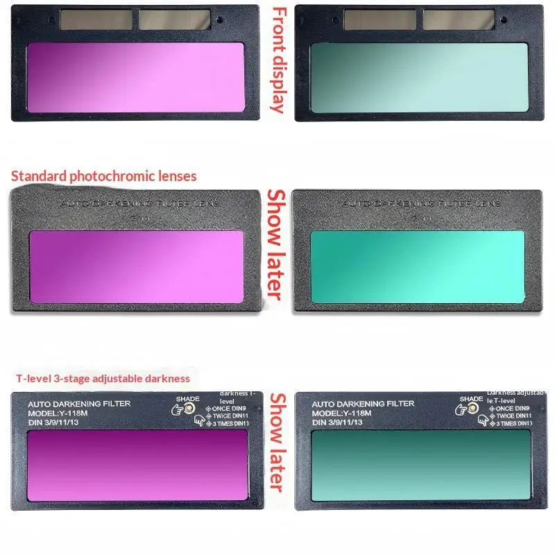 Solar Auto Darkening Welding Filter Instant Dimming Clear Vision Lens For Industrial Professional Welding Operation