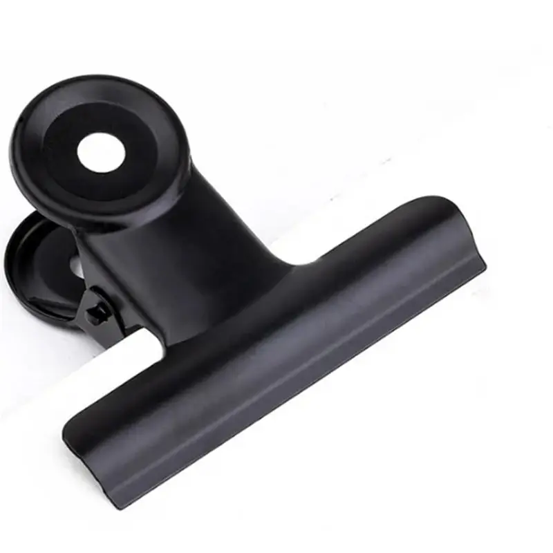 AEE8-10PCS Metal Paper Clip 50Mm Foldback Metal Binder Clips Black Grip Clamps Paper Document Office School Statione