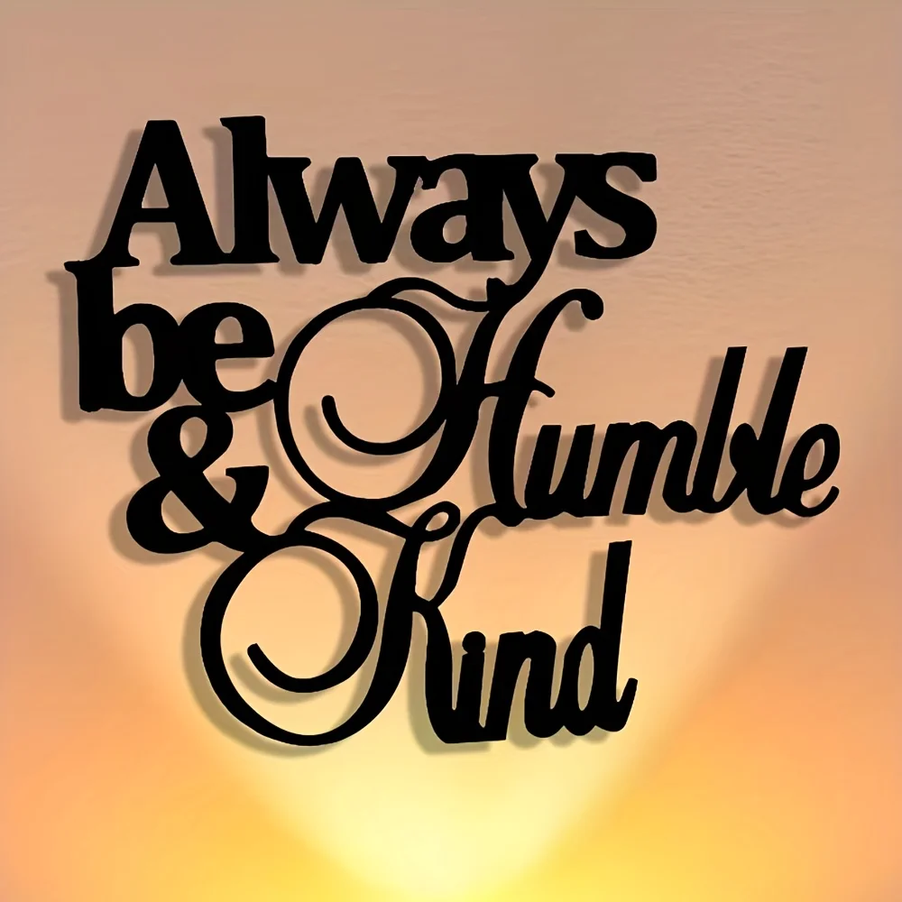 CIFBUY Metal Wall Art Humble Kindness Sign Vintage Iron Wall Decor Elegant Abstract Design for Home Office Living Room Bedroom