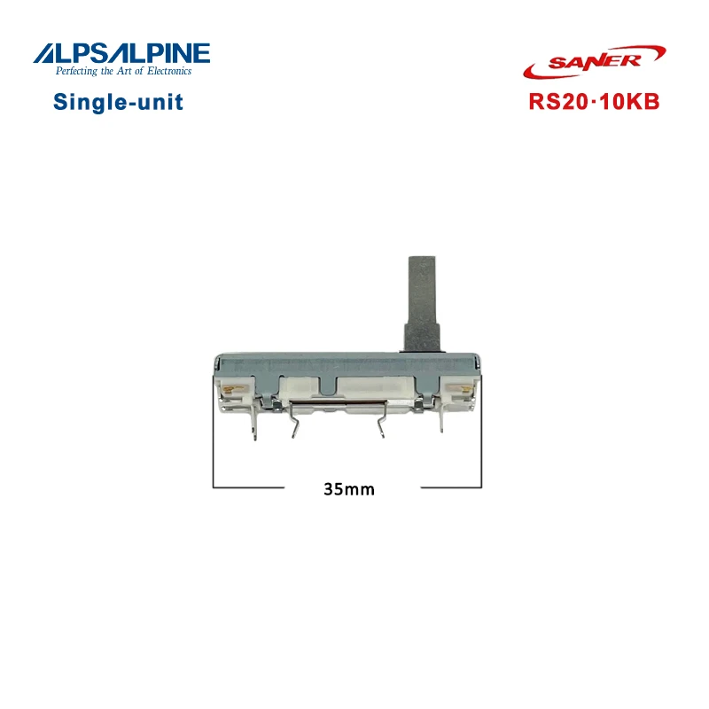 ALPS RS20 Slide Potentiometer 10KB Single-unit Without Detent Travel:20mm Metal Lever Length:15mm