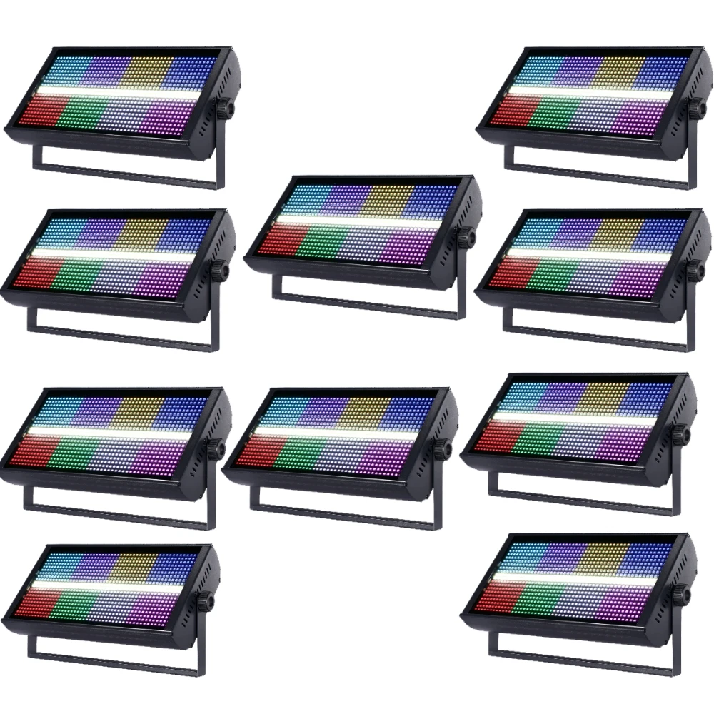 10 pack LED Stage Strobe Light For Parties 2in1W+RGB Strobee DJ Disco Club Bar Family Gathering High Bright Flashing Stage Effet