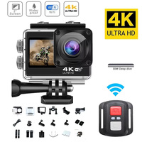 4K 30FPS WiFi Action Camera Q60AR Mini Camera Waterproof 170°Wide Angle Len Dual Screen Display Video Camera For Sports Cycling