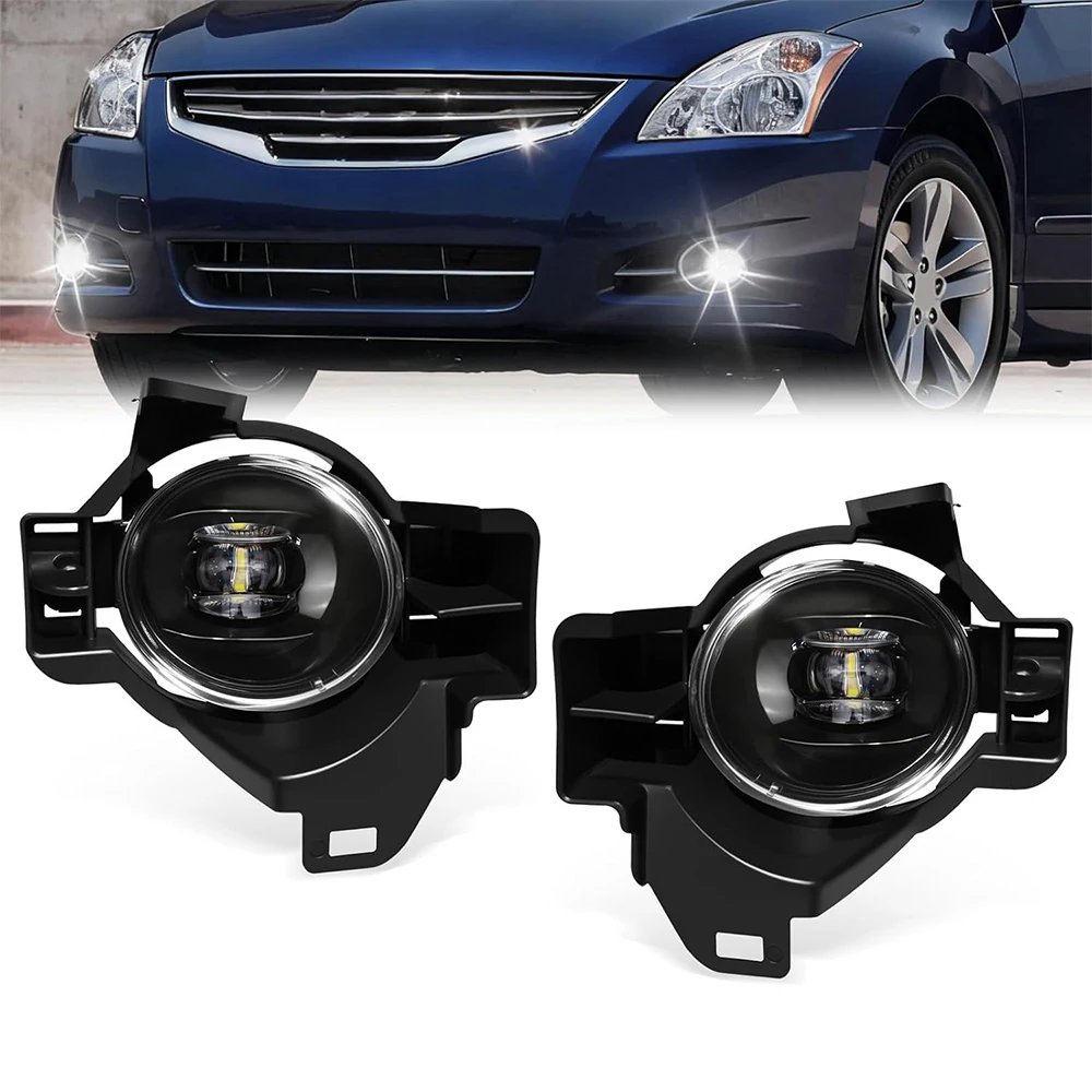 LED Fog Lights For Nissan Altima Sedan 4 Door 2010 2011 2012 Front Bumper Fog Lamp Assembly Kit with Wiring Harness & Switch