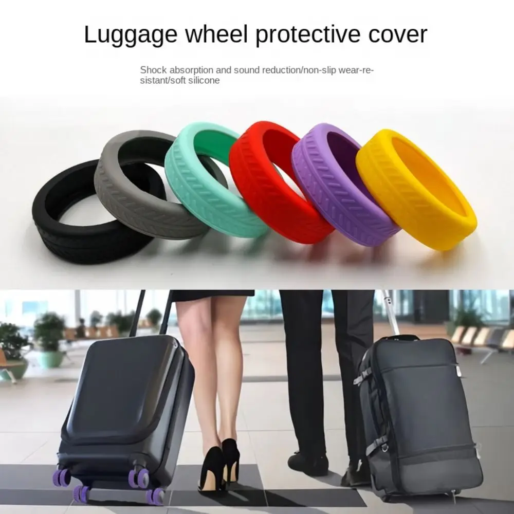 4/8Pcs Suitcase Parts Axles Luggage Wheels Protector Reduce Wheel Wear Silicone Suitcase Wheels Protection Cover