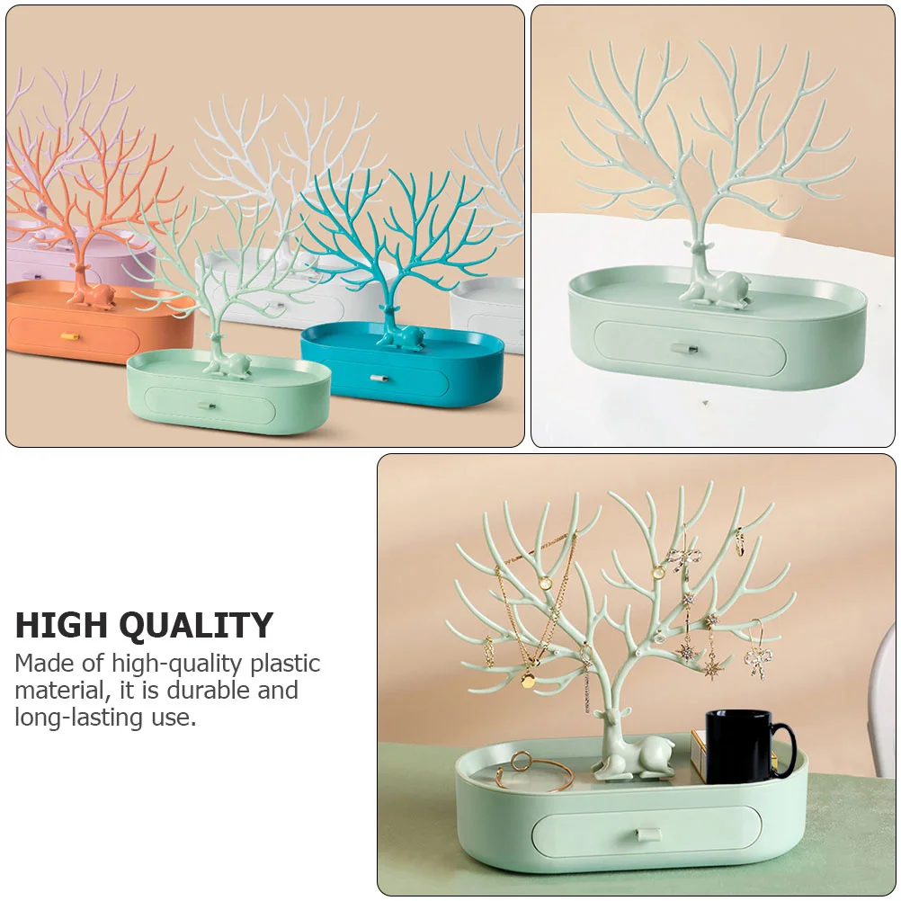 

Plastic Storage Box Jewelry Holder Necklace ganizer Earrings Display Rack MultiFunctional Durable Lightweight Home Use