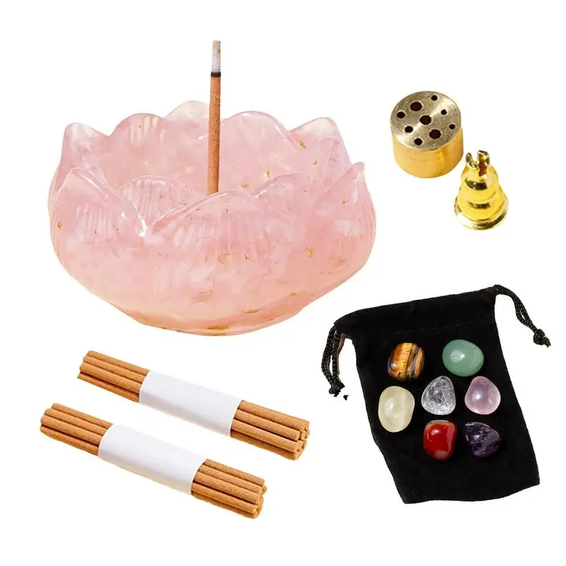 

Incense Stick Holder Crystal Incense Holder Flower Shape Ash Catcher Bowl For Home Meditation Bedroom Aromatherapy Living Room