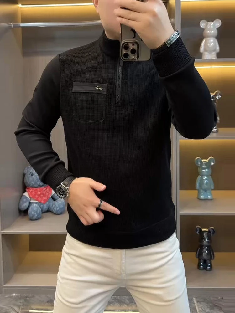 

Мужская зимняя куртка-бомбер с воротником-стойкой на молнии, легкая, в стиле пэчворк, для бизнеса и повседневной носки, трендовая, с эффектом премиум-класса