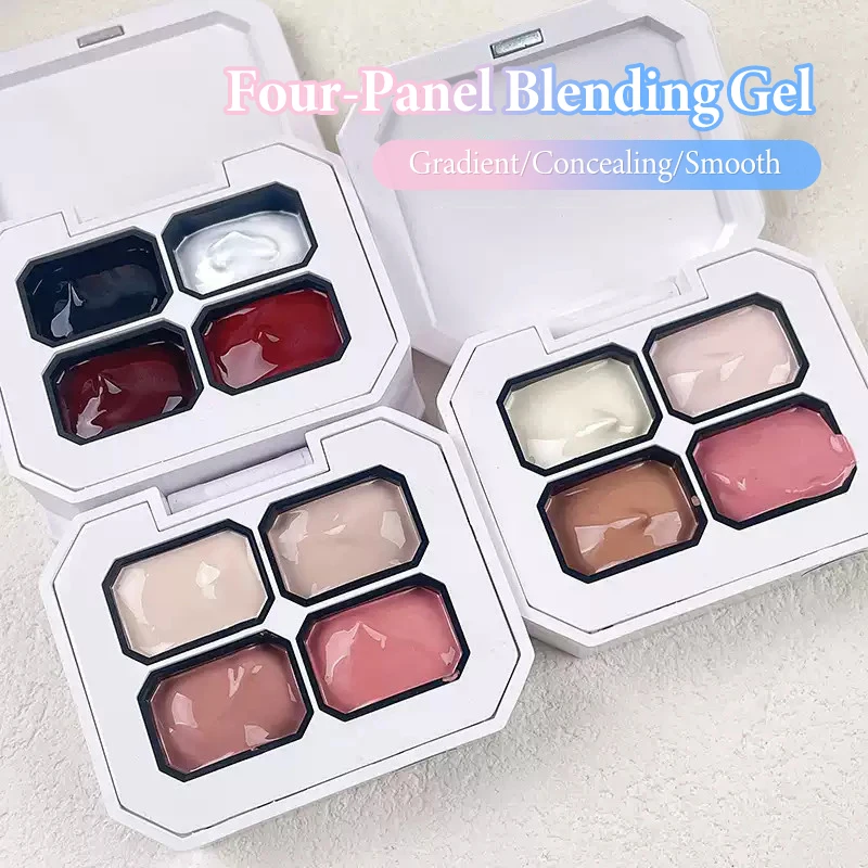 4 Colors Nude Painting Gel Drawing Gel Palette French Nail Polish UV Gel Nail Salon Holographic Manicure Nail Art Tool