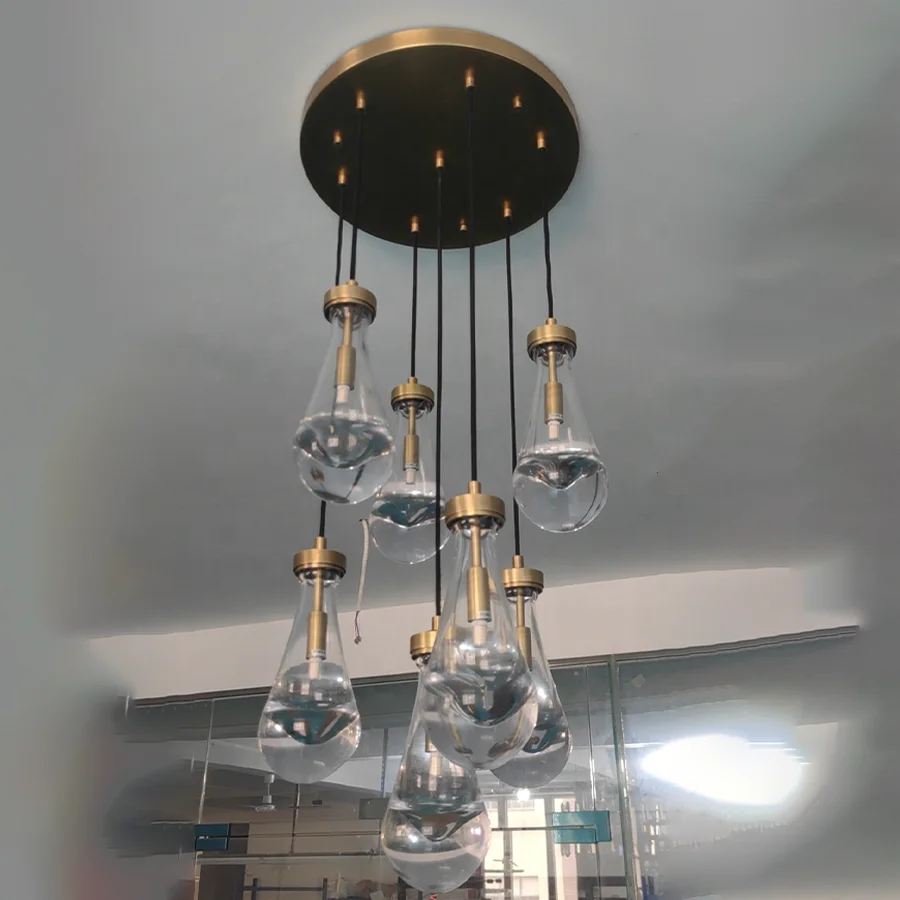 

Handmade All Brass Crystal Chandelier for Hotel Living Rooms Middle Sized Lamp with E12 Bulb Base Direct Factory Self-Sales