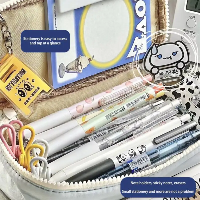 Trousse à crayons portable de grande capacité, design unique, facile à nettoyer, durable, multicouche, confortable