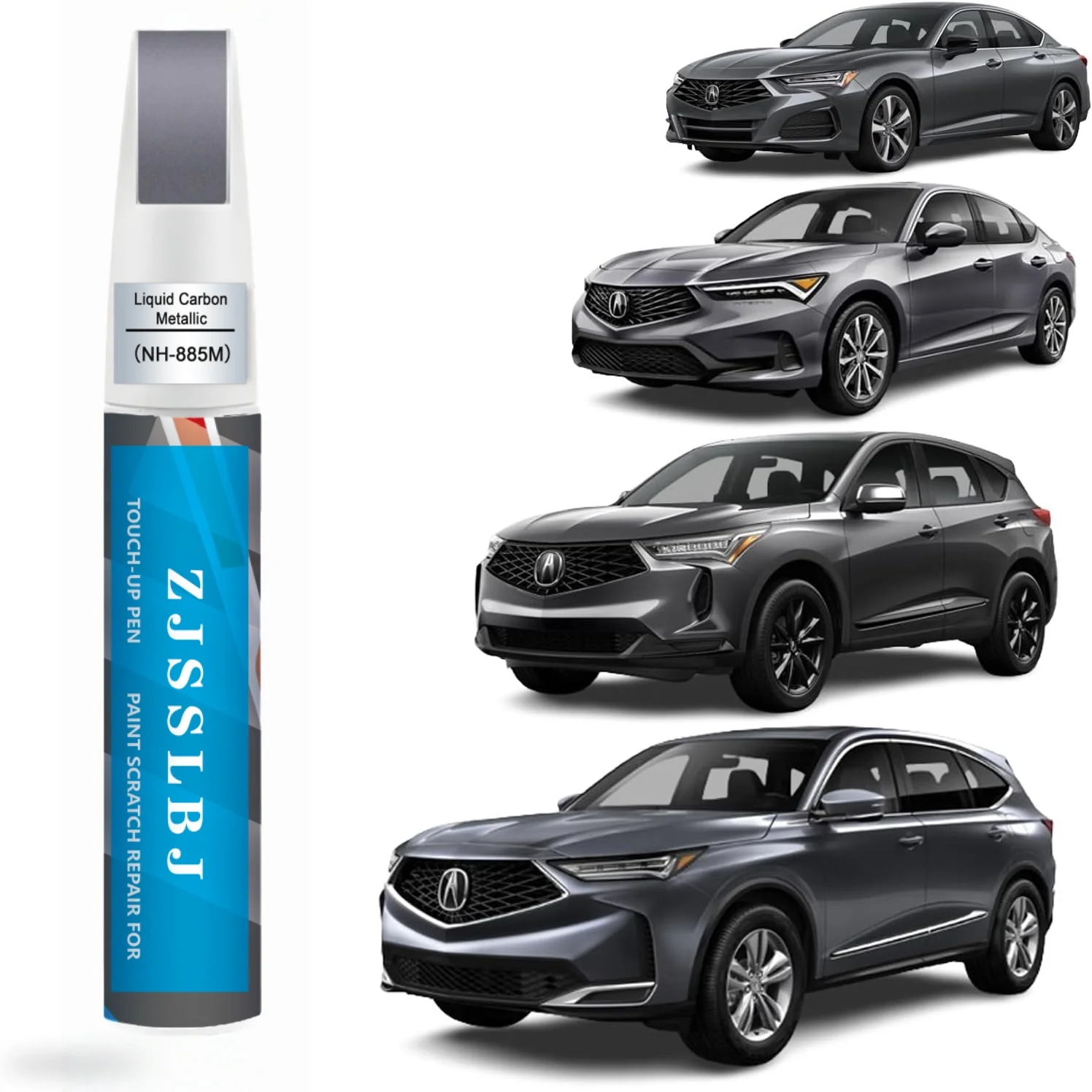 Car Touch Up Paint(Liquid Carbon Metallic(NH-885M)) for Acura, Car Paint Scratch Repair Kit, Quick & Easy Solution to Repair, Sc