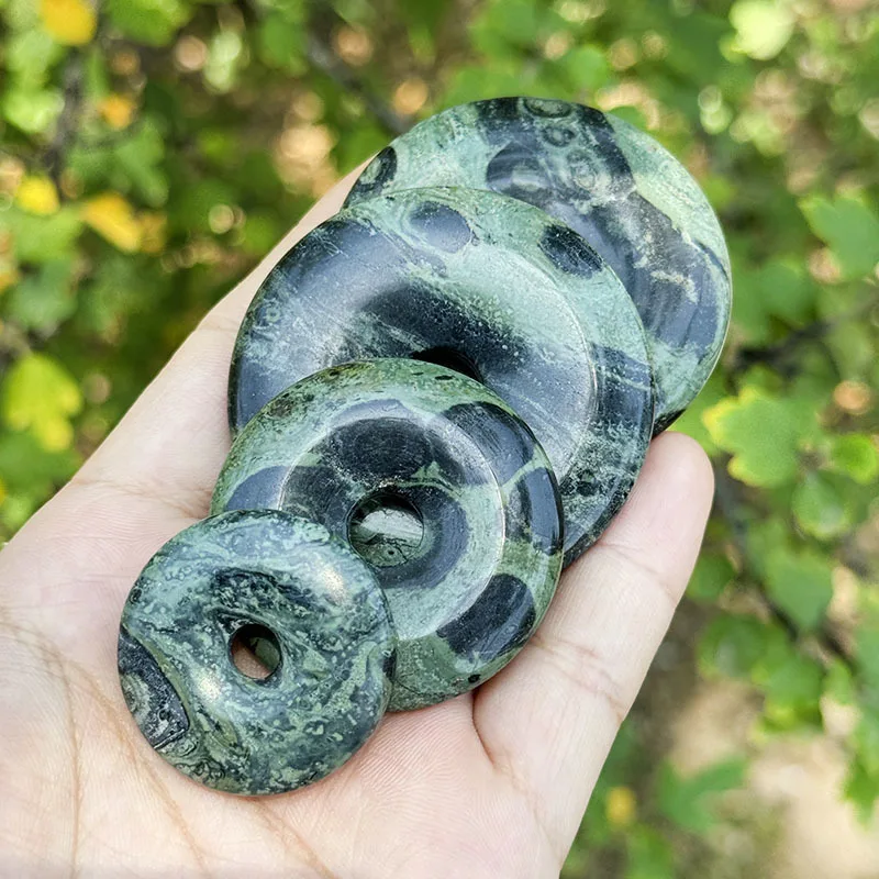 

30mm/40mm/50mm Natural Kambaba Jasper Stone Beads Donut Circle for DIY Necklace Pandant Earring Jewelry Making beads 1 Pcs