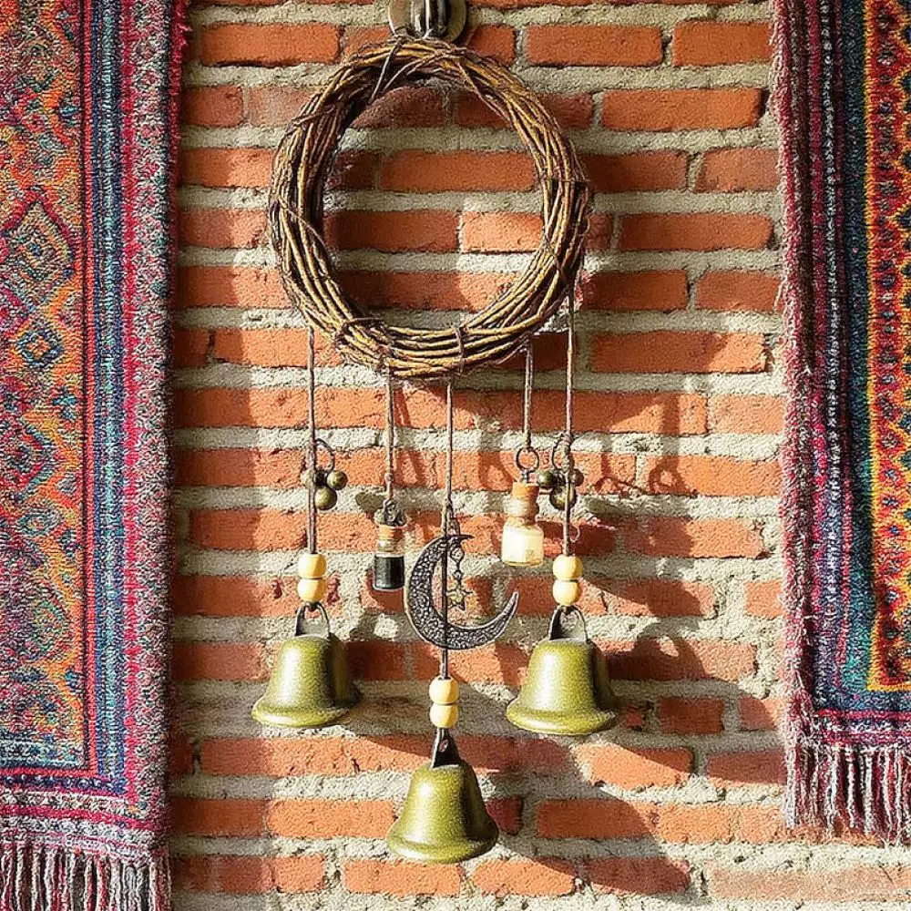 Decorative Protection Chime With Black White Bottle Vintage Wood Hanging Pendant Wiccan Style Home Wall Art Ornament