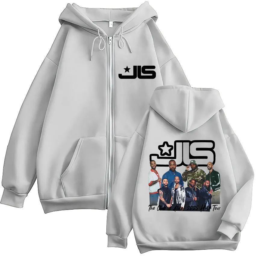 روك بريطاني الفرقة JLS The Club Is Alive Tour 2025 سستة هودي ملابس للرجال الهيب هوب المتضخم سترة البلوز Y2K الشارع الشهير