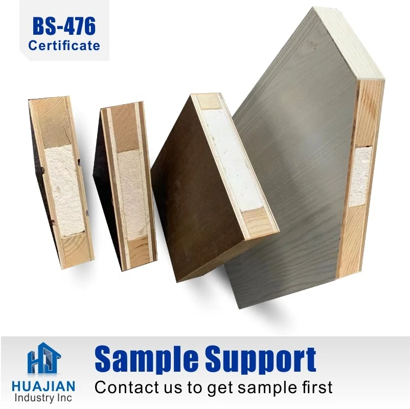 High Quality 90 Minutes Flameproof Wood Door Dampproof Customized Fire Resistance Door Entrance Fire Rated Wood Door