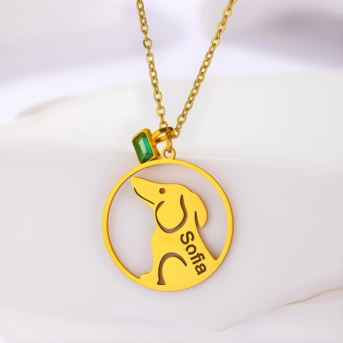 

Todorova Custom Name Cute Pet Dog Dachshund Stainless Steel Pendant Necklace for Women Animal Jewelry Gift