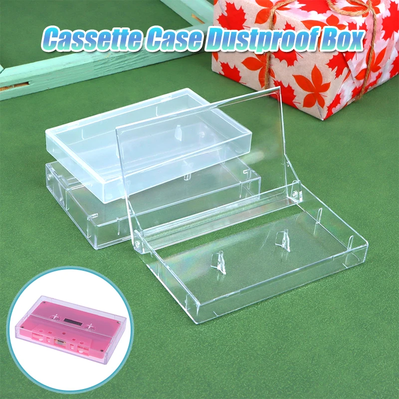 1Pc Cassette Tape Transparent Storage Box Audio Magnetic Recording Blank Tape Case Dustproof Box