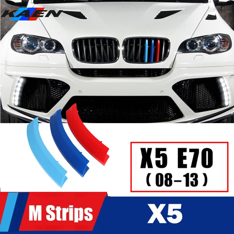 3pcs ABS Car Grille Sticker Strip Cover Trim Clip For BMW X5 E53 E70 F15 G05  2020 2019 2018 2017 2016 2015 2014 2013 2012 99-11