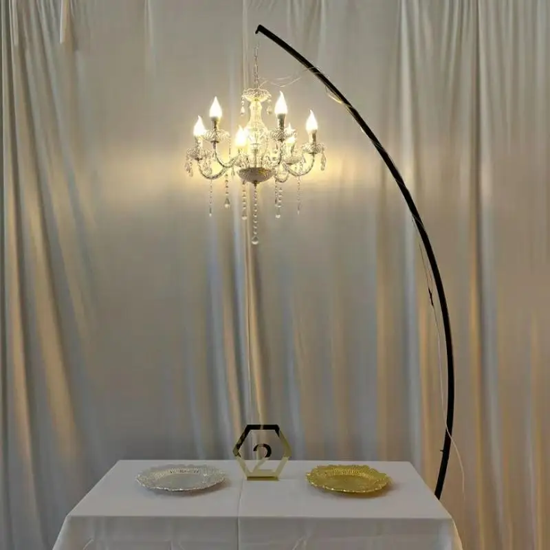 

Wedding Backdrops Flower Arches Luxury Chandelier And Arch Stand for Stage Party Walkway Table Dinner Light Event Props