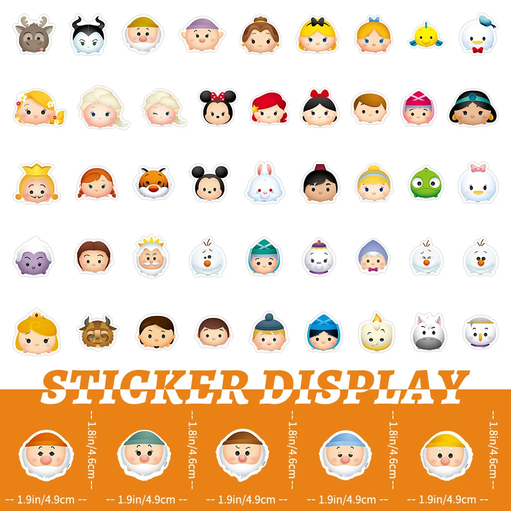 10/30/50/100pcs Disney Tsum Tsum Cartoon Stickers Cute Stitch Elsa Minnie Mouse Decals Phone Skateboard Guitar Sticker for Kids