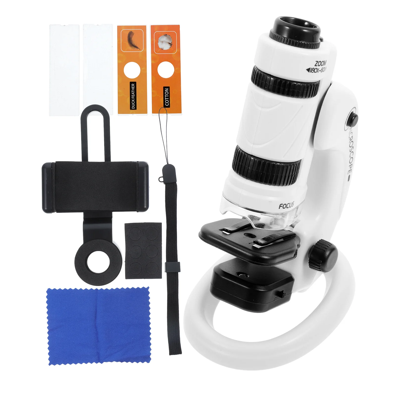 1 conjunto de microscópio ciência educação experimento biológico kit fornecimento portátil crianças microscópio portátil escola aprendizagem amostra