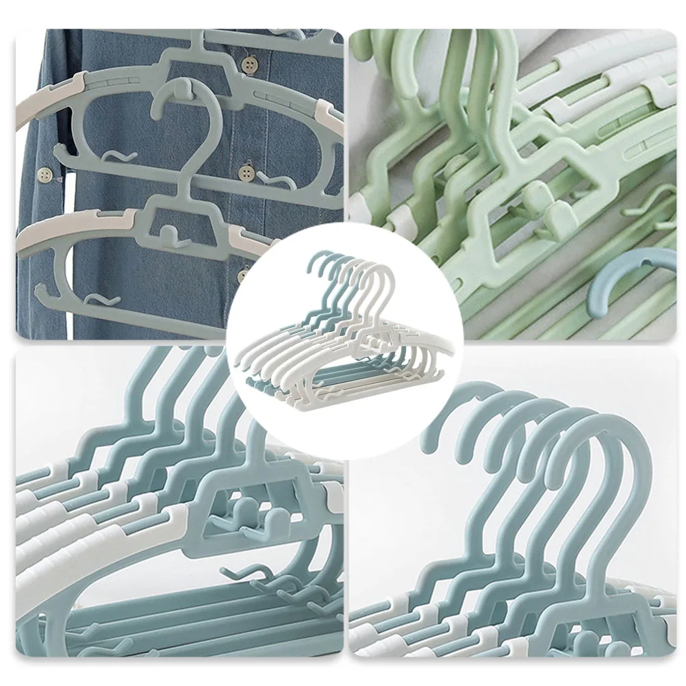 

10 Pcs Clothes Hangers Non-slip Coat Adjustable for Childrens