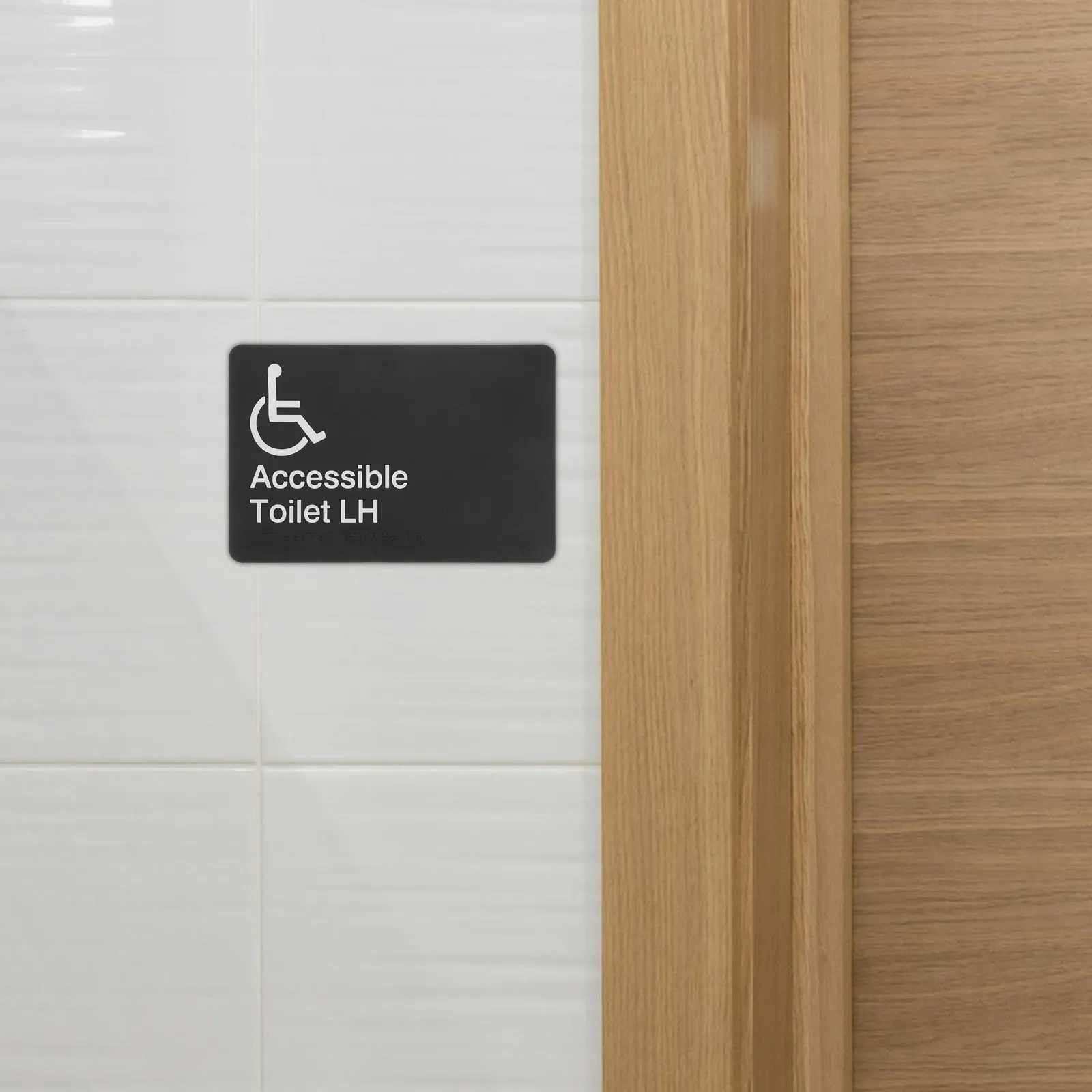 Wheelchair Accessible Braille Sign Tactile Raised Text Clear Direction for Public Restroom Office Apartment Hospital Airport