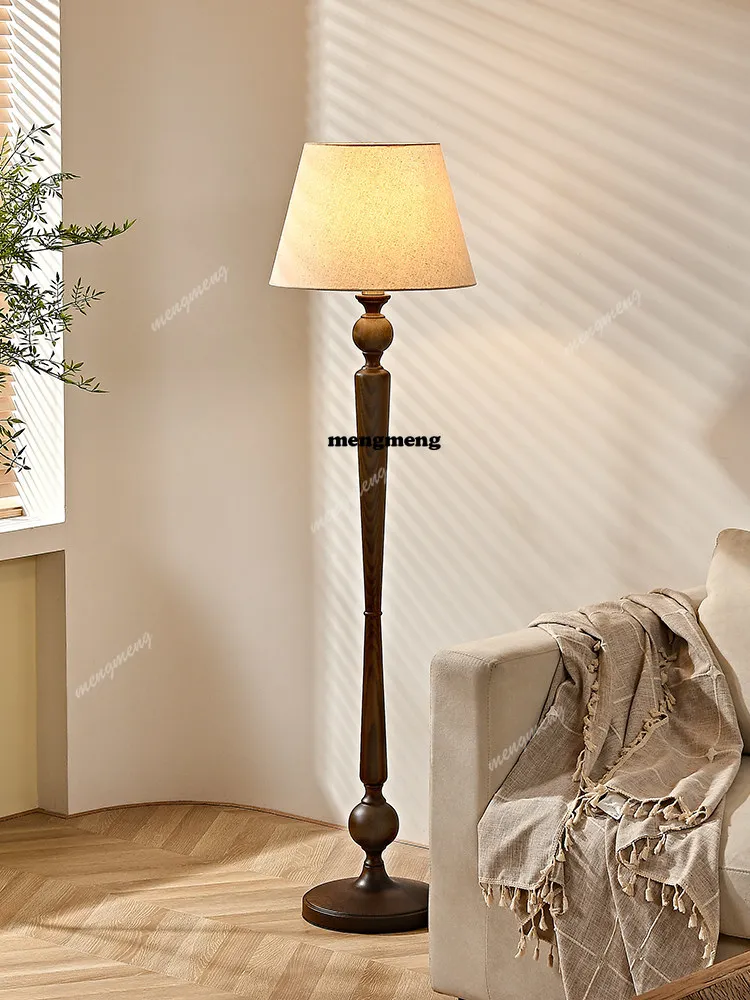 

Vintage floor lamp, French vintage wabi-sabi style, living room bedroom, American new Chinese solid wood reading ambient light