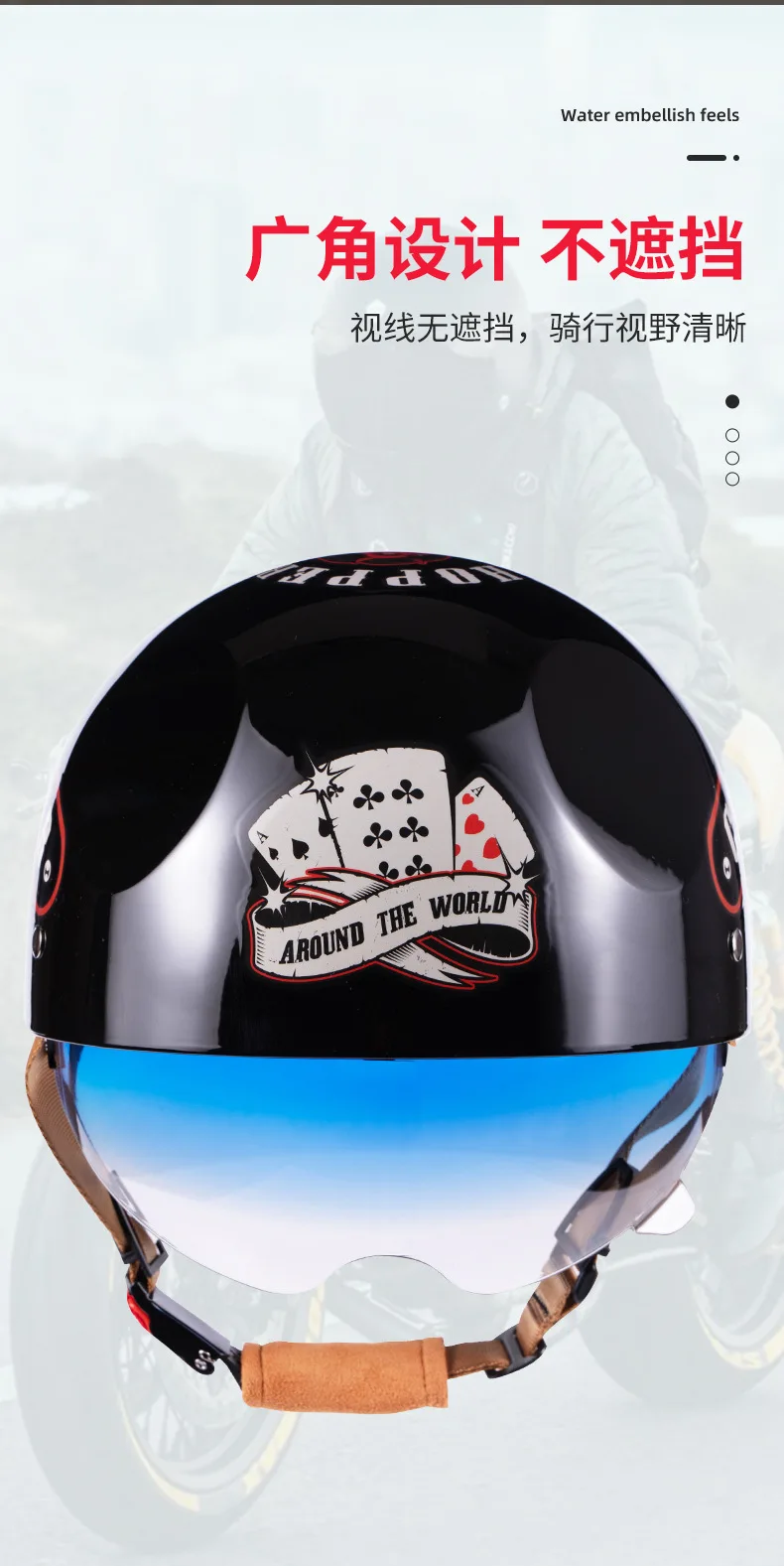 V Retro Halb Roller Helm Baseball Kappe Sicherheit für Motorrad Harley Vintage Elektrische Radfahren Motorrad Klassische Mode Helme – Detail 8