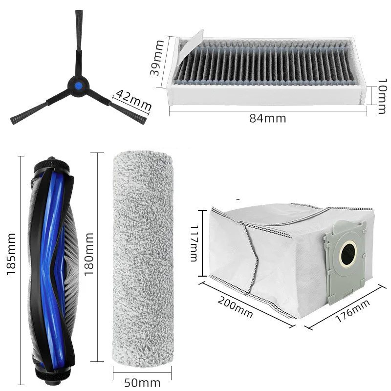 Аксессуары для пылесоса Ecovacs X8 Pro Omni Yeedi S14 Plus, основная боковая щетка, фильтр Hepa, тряпка, мешок для пыли, запасные части