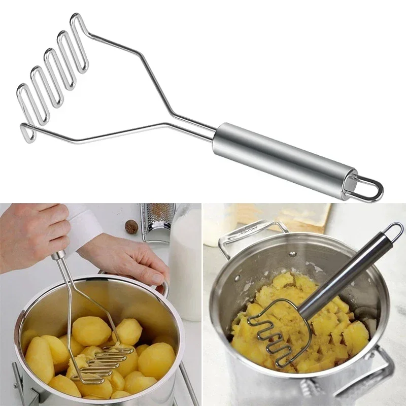 Stainless Steel Potato Masher Ricer Kitchen Gadget Puree Garlic Presser Vegetable Fruit Press Maker Cooking Tools Accessories