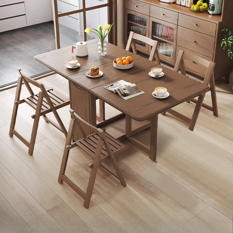 z Folding Black Dining Table Wooden Extenable Legs Family Dining Table Contract Expand Mesas Y Sillas De Comedor Furnitures  z