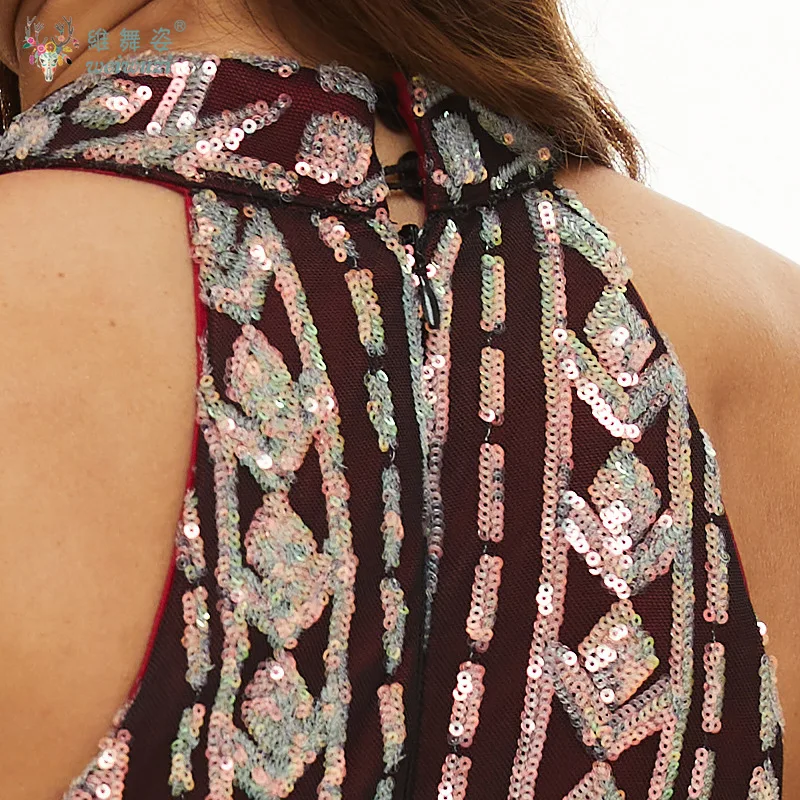 Vestido de noche para banquete con cuentas de flores y posicionamiento de lujo, luz brillante, estilo largo, falda Sexy de cola de pez con cuello colgante para verano