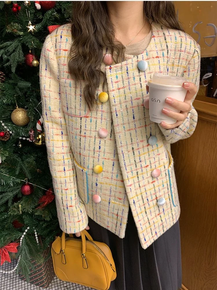 

Jackets Women Casual Coats Plaid Pockets All-match Autumn Winter Stylish New Harajuku Ulzzang Streetwear Vintage Coat