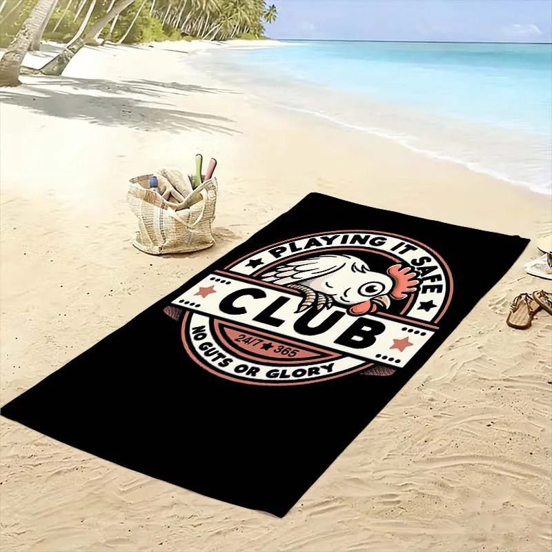 Large Beach Towel 80x160cm Funny Playing It Safe Club Ocean Life Summer Vacation Tropical Resort Pool Towel Gift