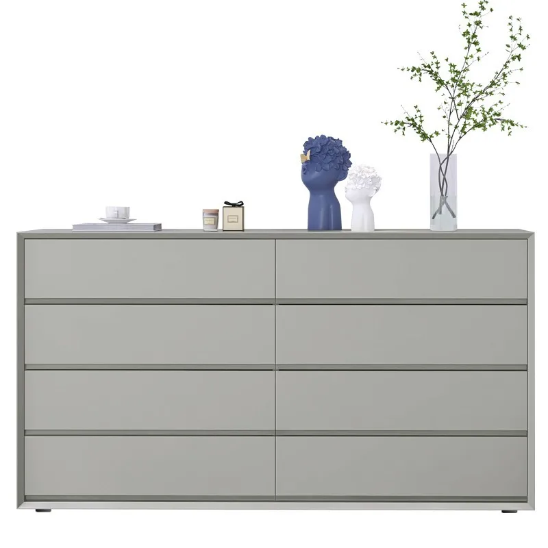 Italian minimalist eight-bucket cabinet, paint storage, dining side cabinet, simple modern living room, Nordic solid wood