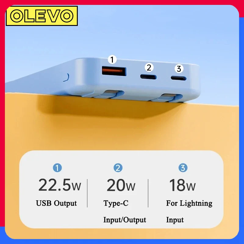 20000mAh 새로운 자기 Powerbank 자기 무선 전원 은행 22.5W 최고 빠른 충전 휴대용 외부 보조 배터리 팩