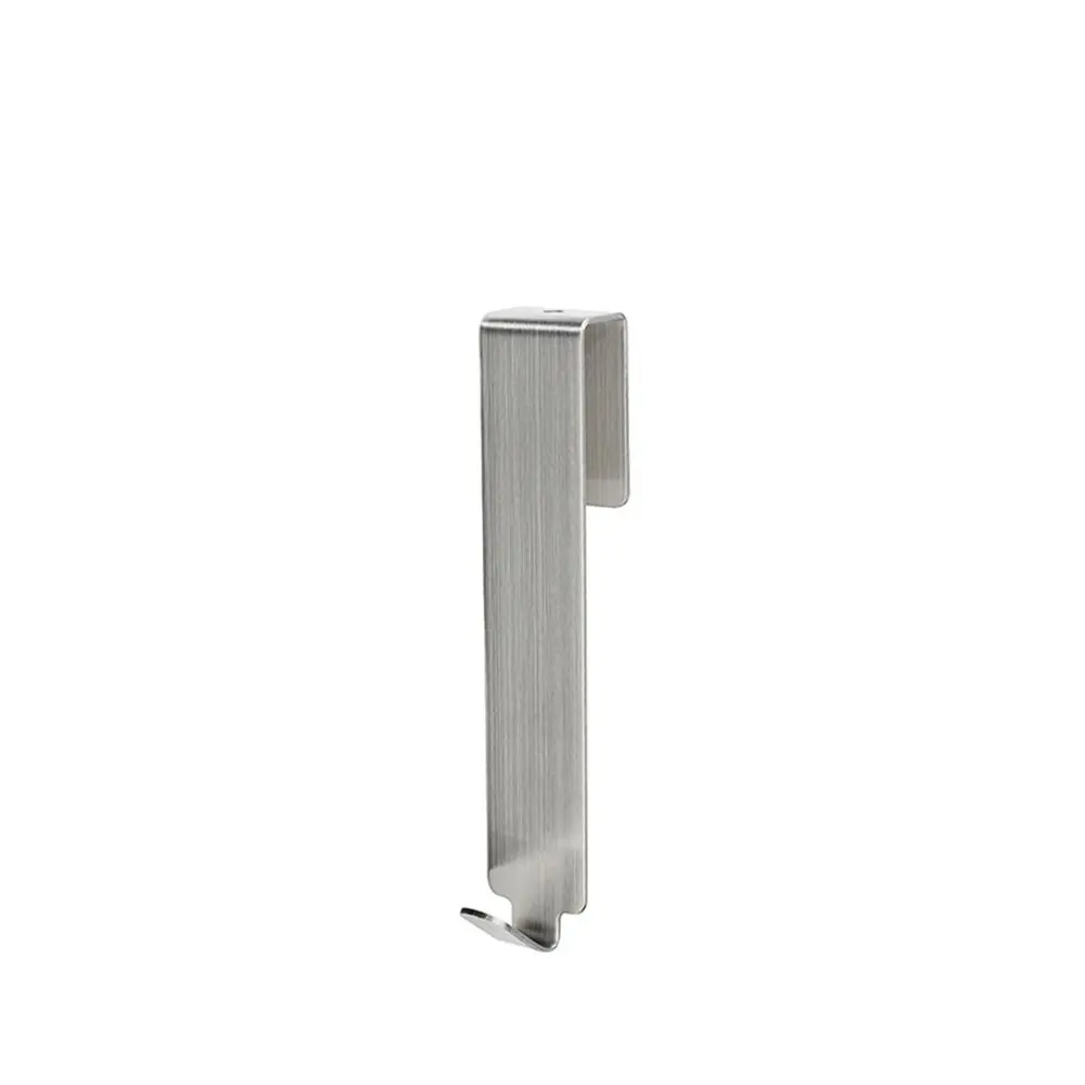 

Silver Stainless Steel Double Side Hooks Punch Free Drilling Free Shower Door Hook Waterproof Hanging Bathrobe Hanger