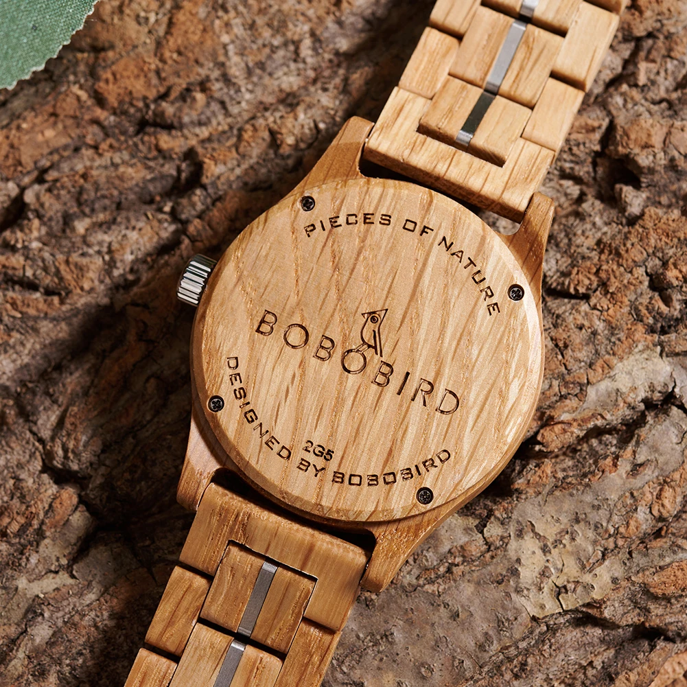 Orologio in legno con logo personalizzato di marca Cronografo alla moda Orologio da polso sportivo al quarzo Orologio BOBO BIRD Orologi in legno di noce per regalo da uomo